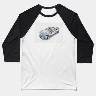 Sports Car Illustration Baseball T-Shirt